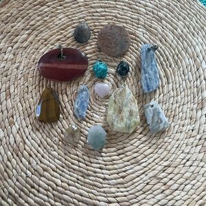Huge pendant /stone lot both size and quantity! Jasper, Kyanite, tiger’s eye